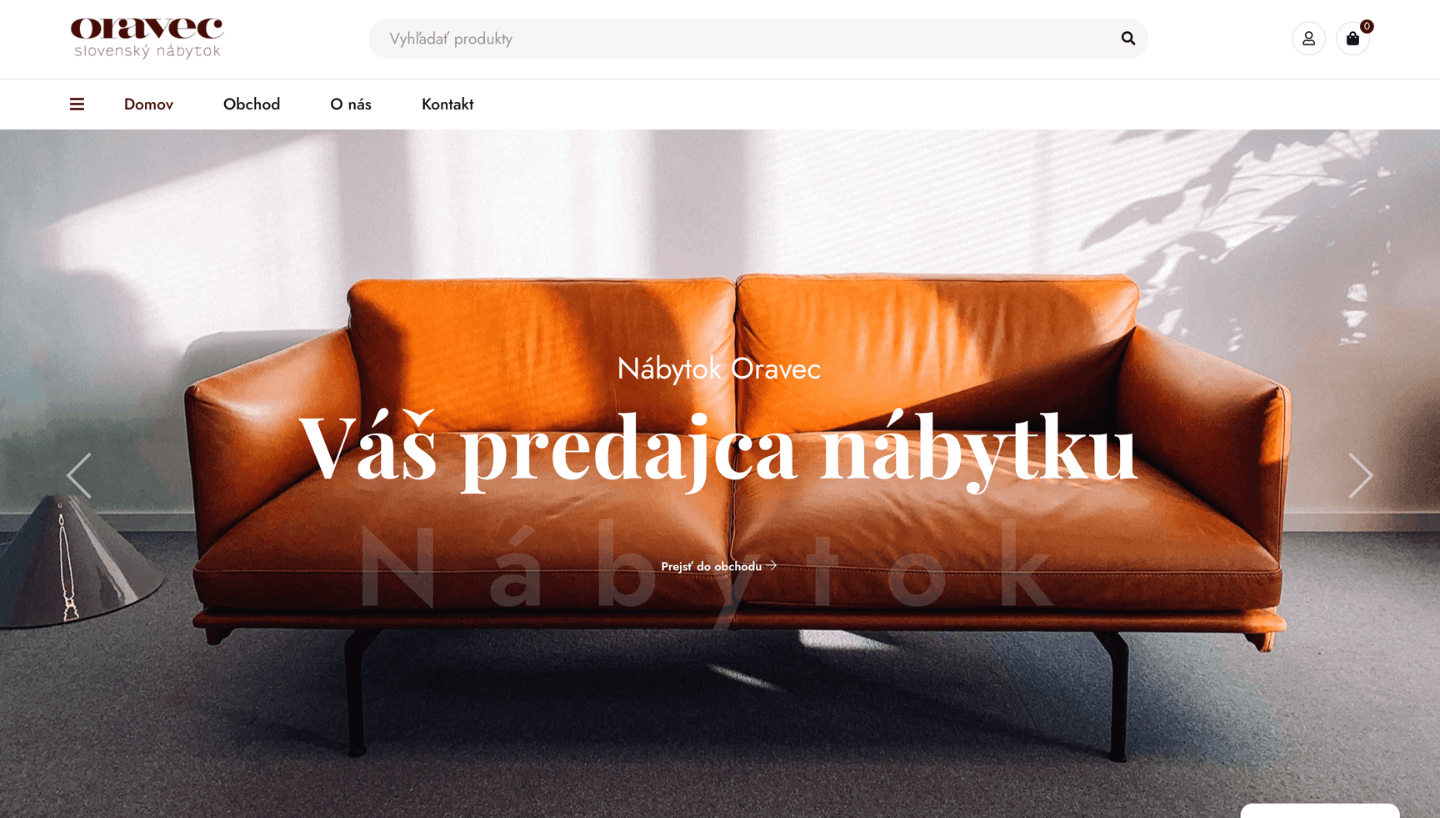 Tvorba webovej stránky Oravec nábytok